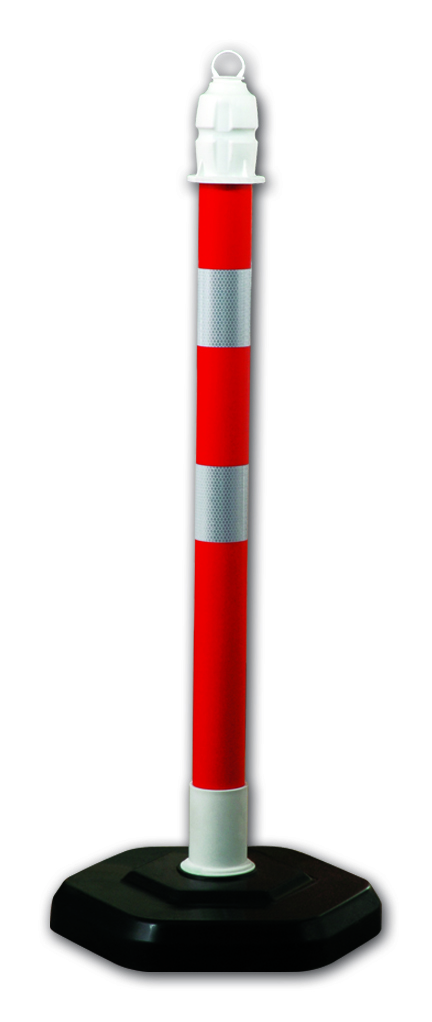 עמוד סימון עם בסיס כבד וחור לשרשרת